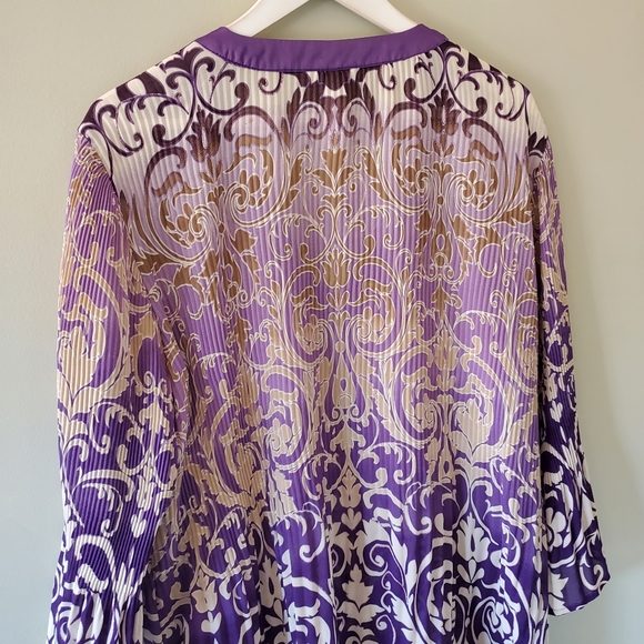 Dress Barn 1X Y2K Romantic Whimsigoth Fairy Grunge Boho Barocque Plisse Tunic - Picture 12 of 14